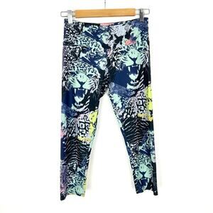 Onzie Tiger Print Crop Leggings Yoga Workout Multi Size XS